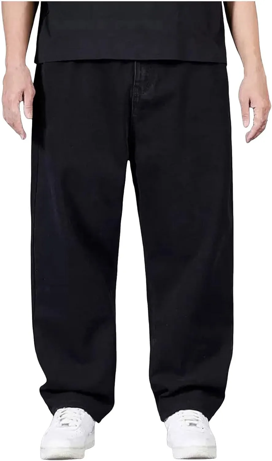 Men's Baggy Cargo Denim Pants Streetwear Y2K Skateboard Jeans Casual Harajuku Straight Leg Loose Fit Jeans Trousers