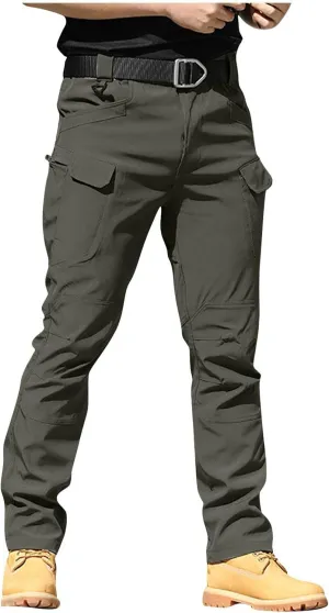 Mens Cargo Pants Casual Multi Pockets Pants Big and Tall Stretch Hunting Pants Casual Relaxed Fit Match Trousers