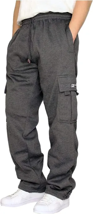 Mens Cargo Pants Elastic Waist Lightweight Drawstring Sweatpants Casual Baggy Pants with Pocket Joggers Trousers