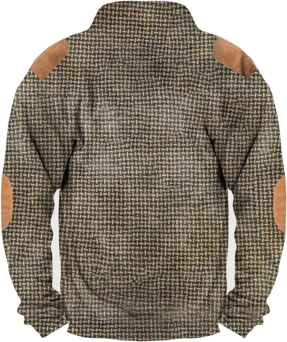 Men's Casual Corduroy Sweatshirt Winter Long Sleeve Heavyweight Thermal Stand Collar Button Pullover Sweatshirts