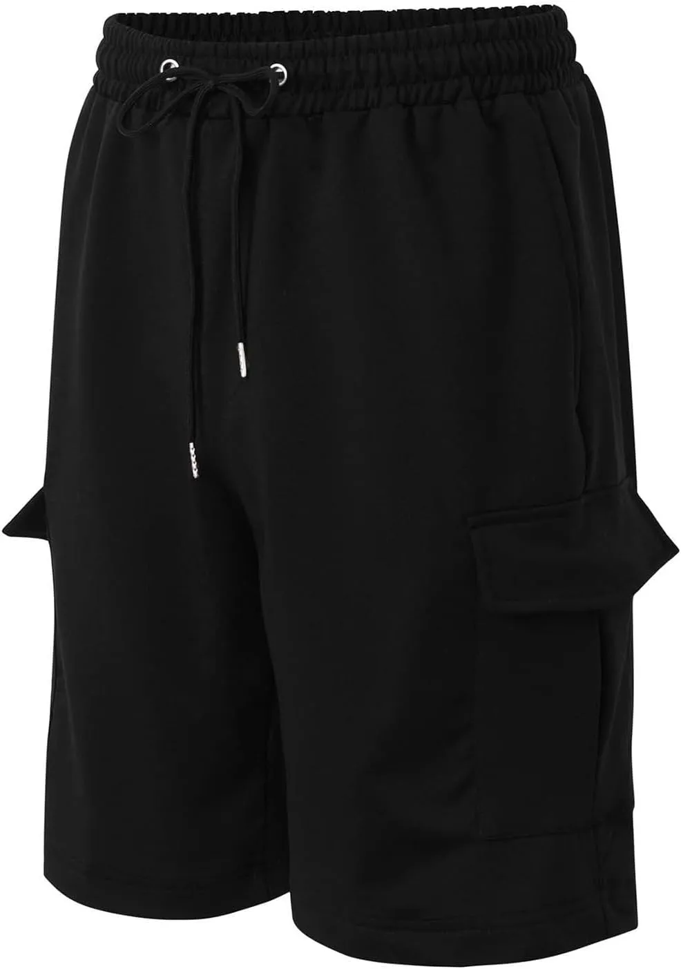 Mens Casual Shorts Knee Length Elastic Drawstring Straight Loose Sports Pants Outdoor Hiking Fishing Combat Tactical Bermuda