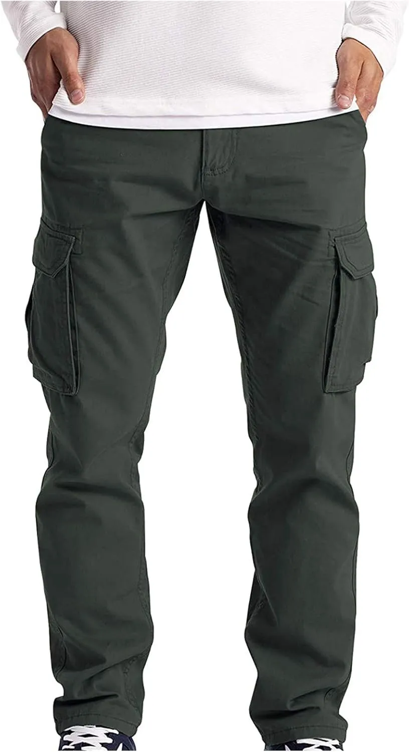 Mens Hiking Outdoor Recreation Pants Slim Fit Casual Fashion Tracksuit Jogging Bottoms Pockets Mens Loose Fit Jogging