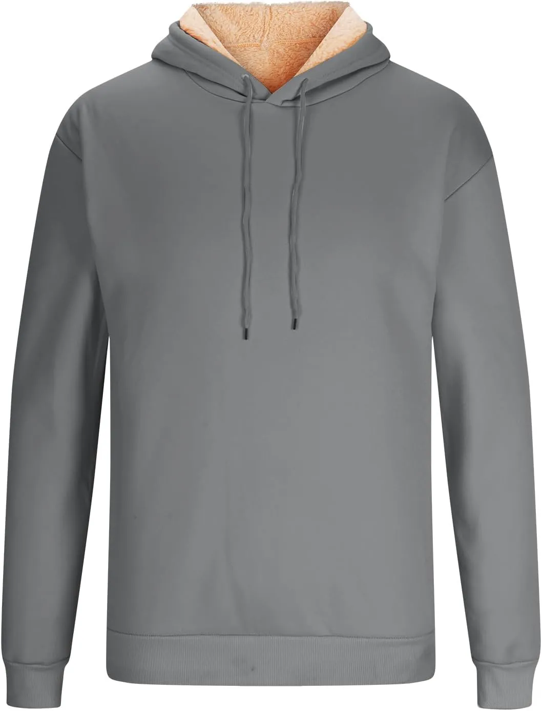 Men's Pullover Hoodie Thick Sherpa Lined Sweatshirt with Kangaroo Pocket Warm Fleece Hoodies for Winter 2025