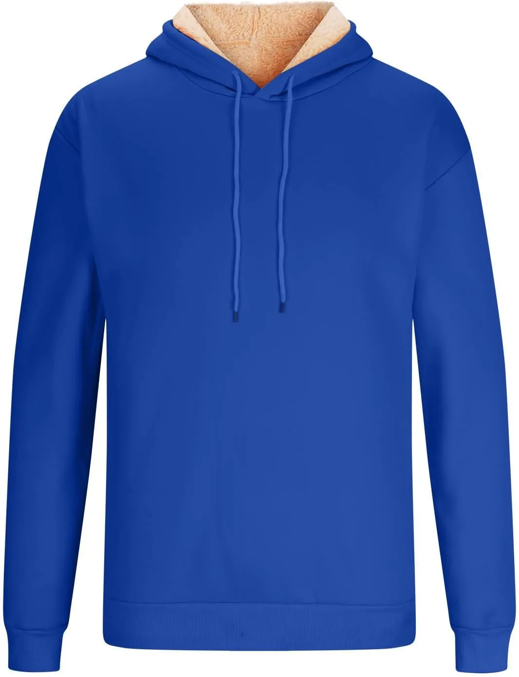 Men's Pullover Hoodie Thick Sherpa Lined Sweatshirt with Kangaroo Pocket Warm Fleece Hoodies for Winter 2025