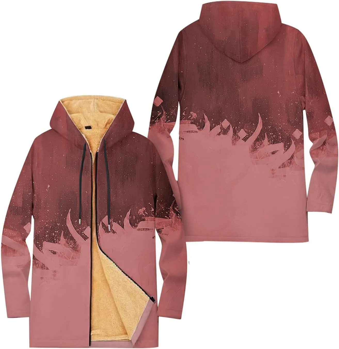 Mens Sherpa Hoodie Full-Zip Warm Heavyweight Hooded Thermal Fleece Thick Sweatshirt