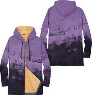 Mens Sherpa Lined Hoodie Full-Zip Winter Warm Hooded Heavyweight Thermal Fleece Sweatshirt