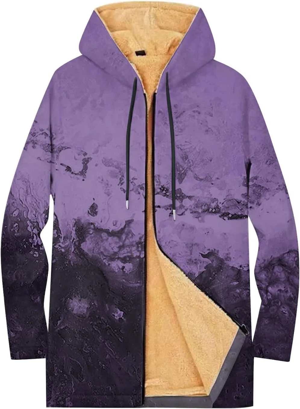 Mens Sherpa Lined Hoodie Full-Zip Winter Warm Hooded Heavyweight Thermal Fleece Sweatshirt