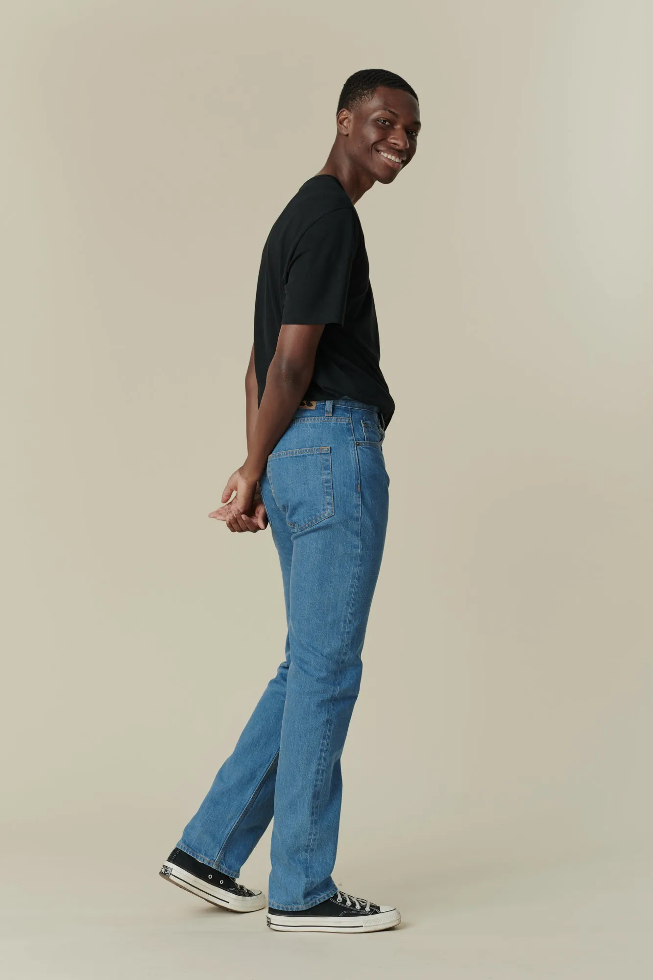 Men's Straight Cut Selvedge Denim Five Pocket Jean - Fade