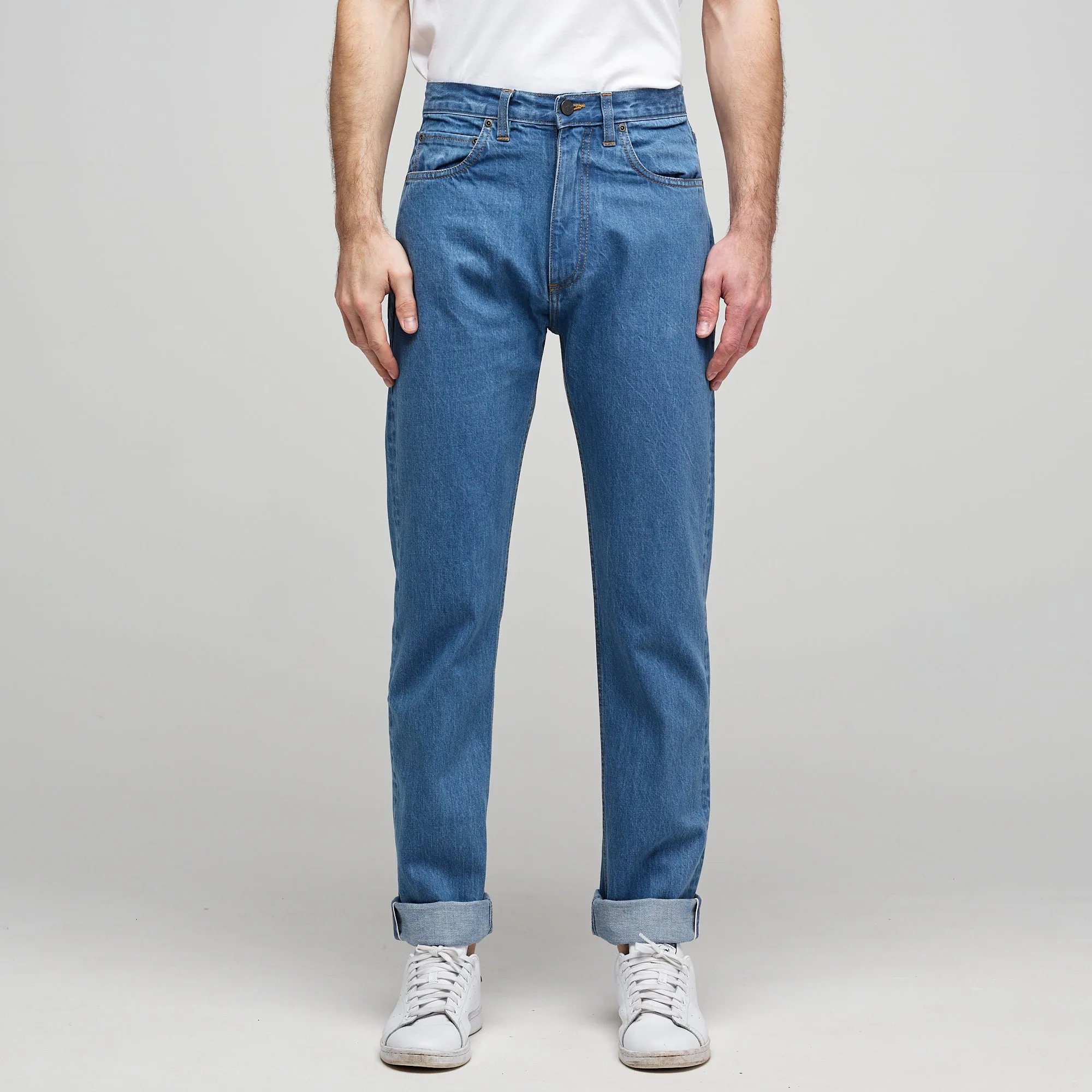 Men's Straight Cut Selvedge Denim Five Pocket Jean - Fade
