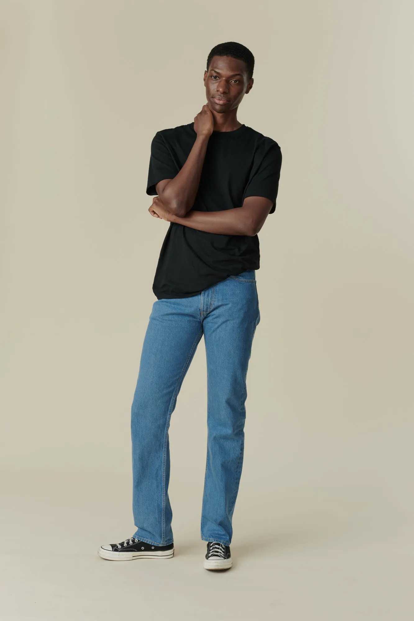 Men's Straight Cut Selvedge Denim Five Pocket Jean - Fade