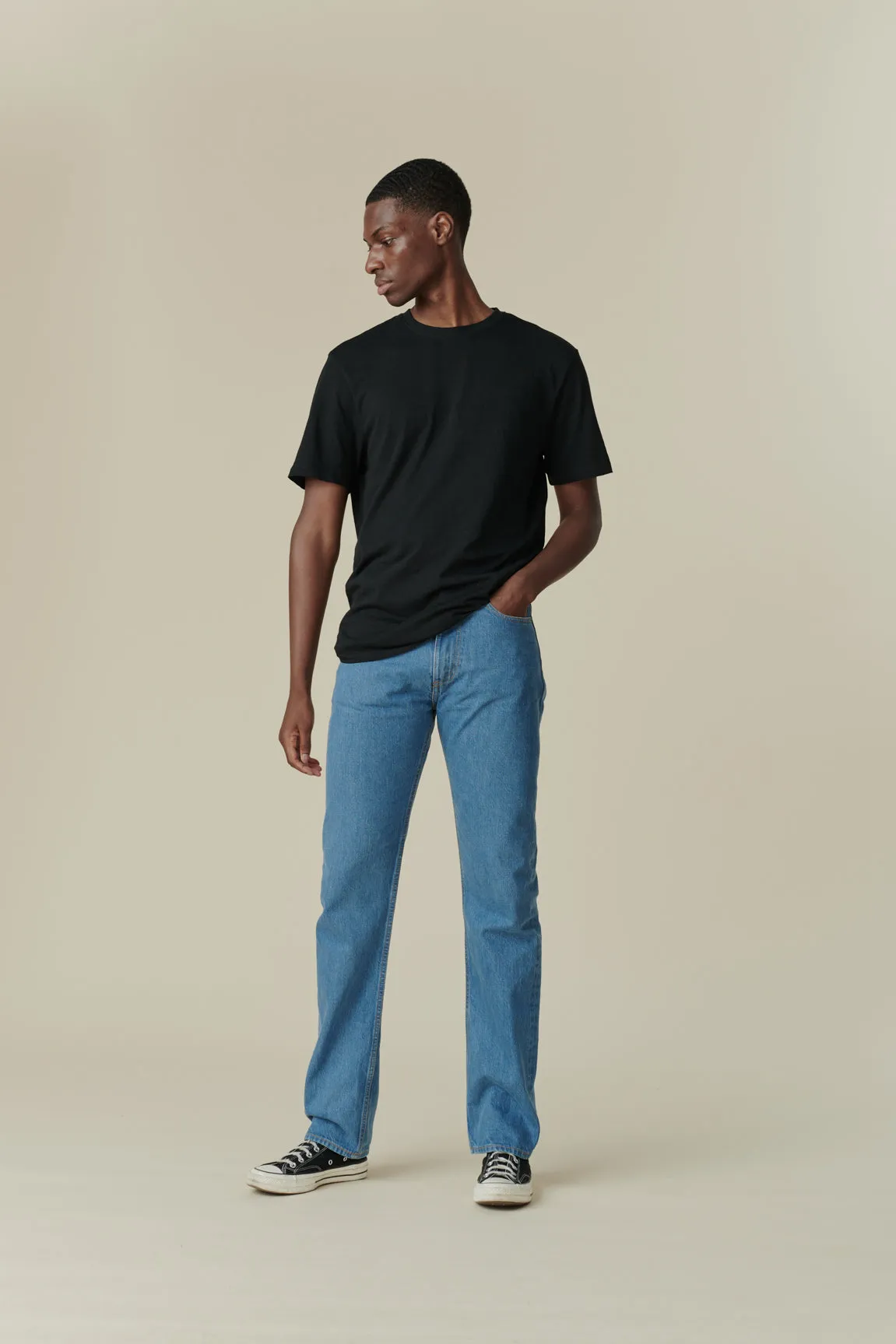 Men's Straight Cut Selvedge Denim Five Pocket Jean - Fade
