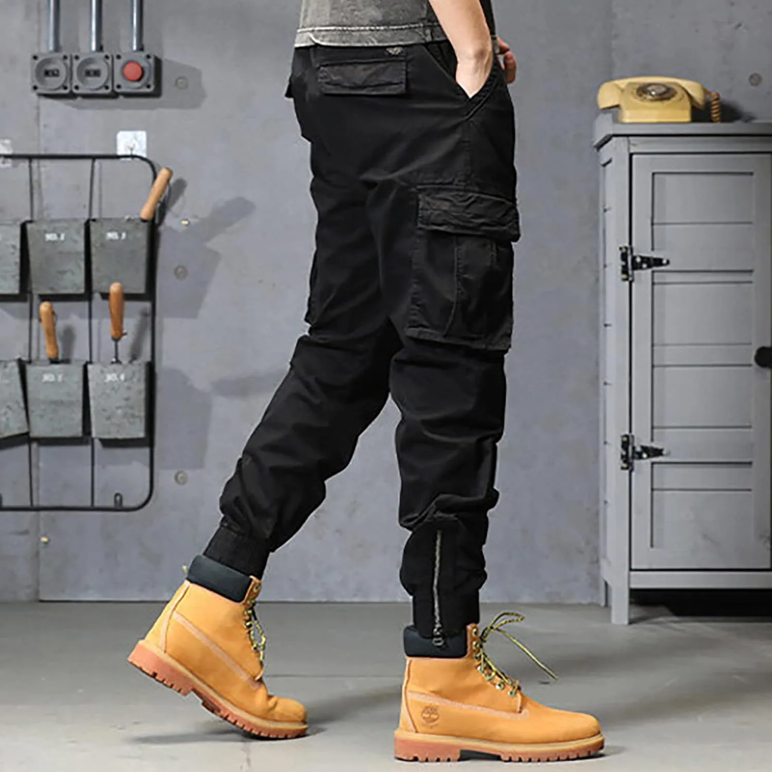 Mens Sweatpants with Pockets Big and Tall Mens Long Pants Joggers for Men Cargo Athletic Casual Cargo Pants Military