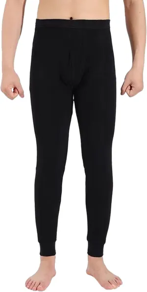 Mens Thermal Underwear Pants Lightweight Long Johns Bottoms Elastic Waist Thermal Leggings for Men Cold Weather