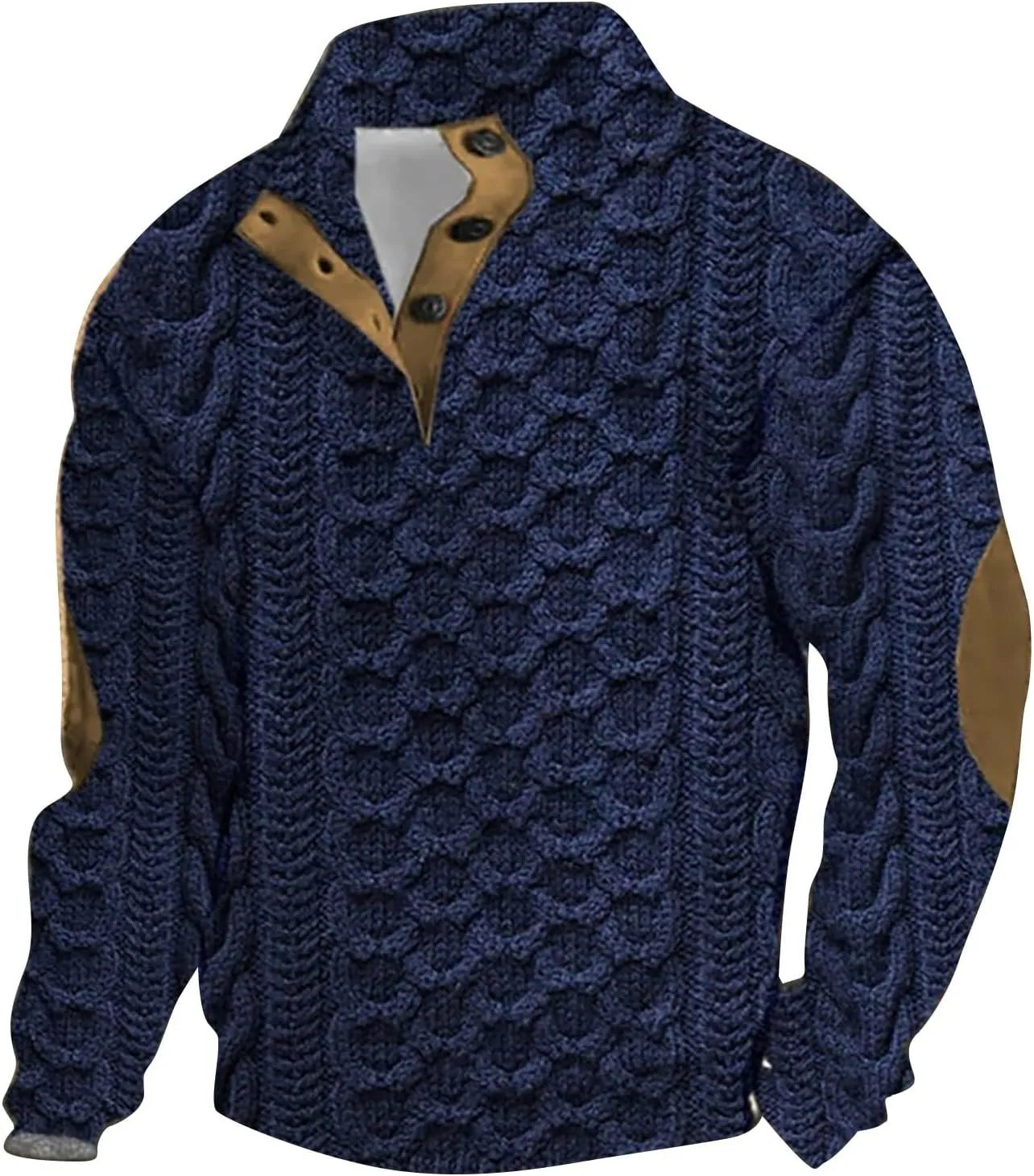 Men's Western Aztec Sweatshirts Size Sweater Retro Tops with Elbow Patches 2024 Mens Big And Tall Sweaters Mens