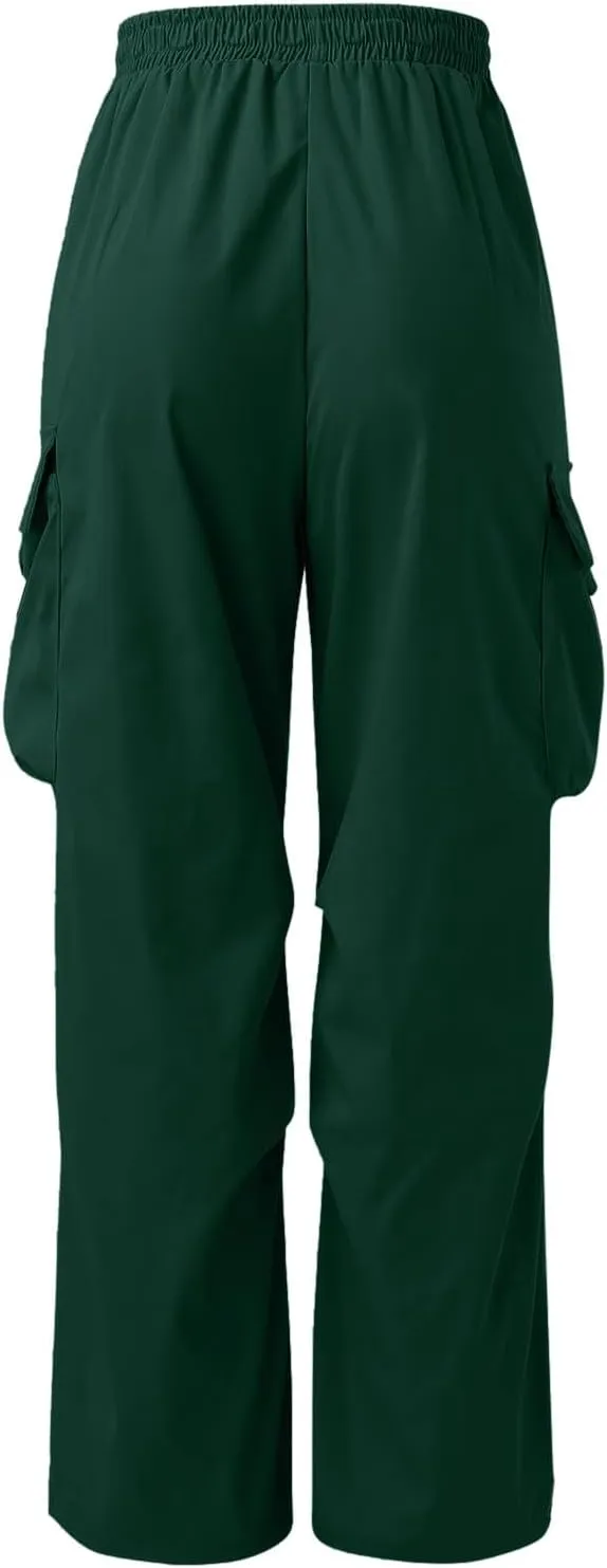 Mens Work Cargo Pant Cotton Stretchy Casual Joggers Drawstring Elastic Waist Outdoor Pants Multi Pockets