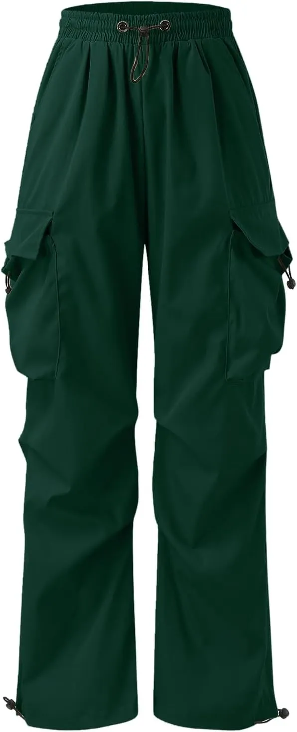 Mens Work Cargo Pant Cotton Stretchy Casual Joggers Drawstring Elastic Waist Outdoor Pants Multi Pockets