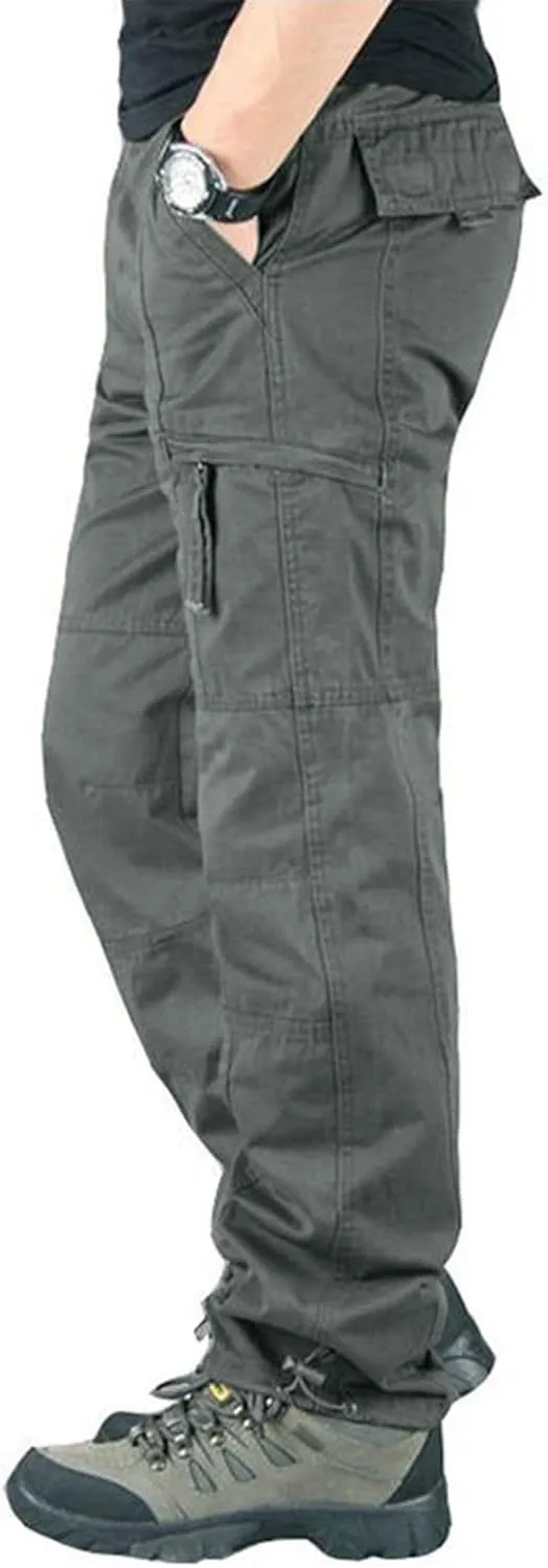 Mens Workout Cargo Sweatpants Casual Cargo Pants Loose Fit Jogger Sweatpants Tactical Work Pants Multi Pocket Outdoor