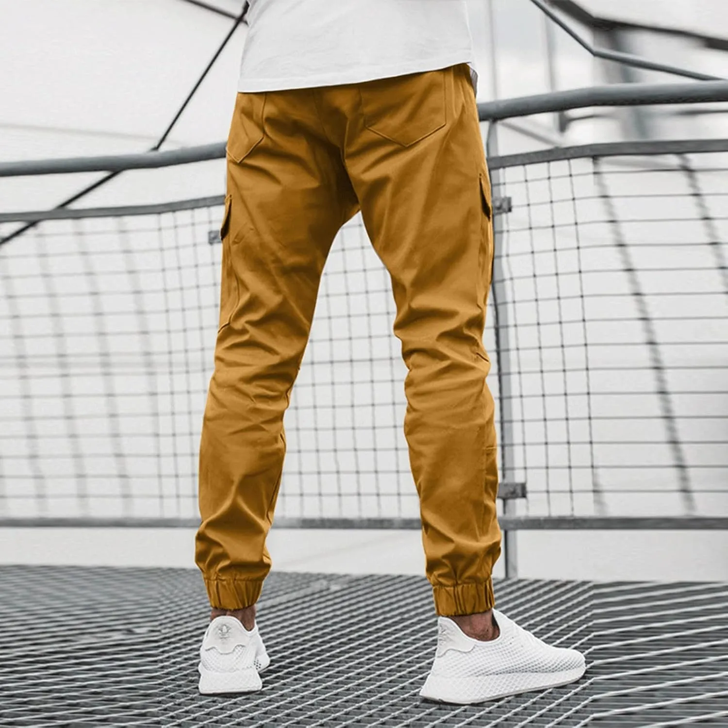 Mens Workout Cargo Sweatpants Fit Casual Trousers Mens Lightweight Running Gym Jogger Pants Men's Workout Sweatpants