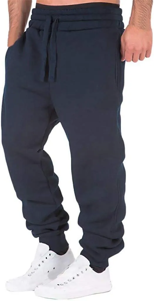 Mens Workout Cargo Sweatpants Straight Elastic Waist Trousers Cargo Pants for Men Relaxed Fit Casual Slim Beach Work