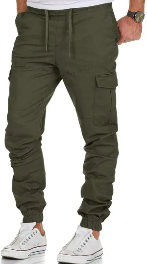 Mens Workout Cargo Sweatpants Trousers Slim Fit Stretch Pants Plaid Sweatpants Mens Fashion Joggers Sports Pants Mens