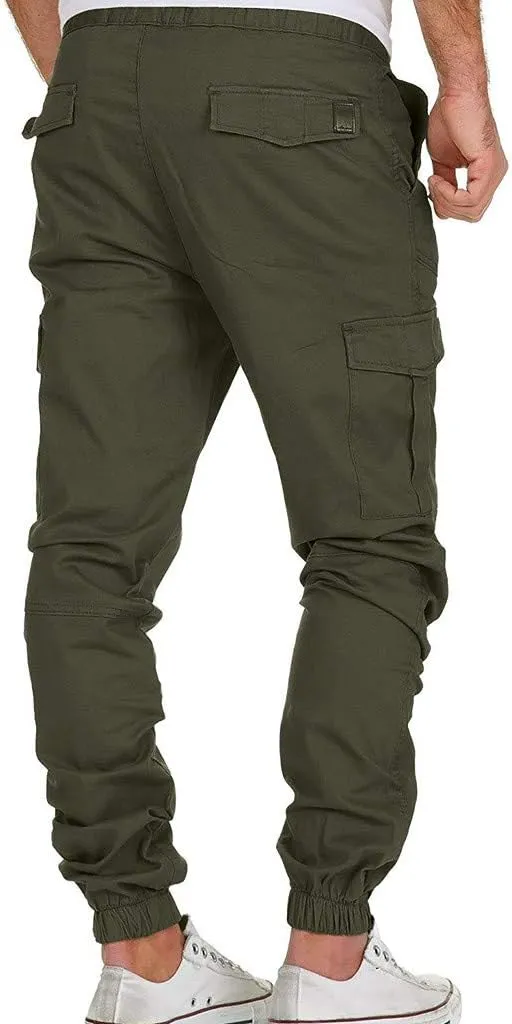Mens Workout Cargo Sweatpants Trousers Slim Fit Stretch Pants Plaid Sweatpants Mens Fashion Joggers Sports Pants Mens