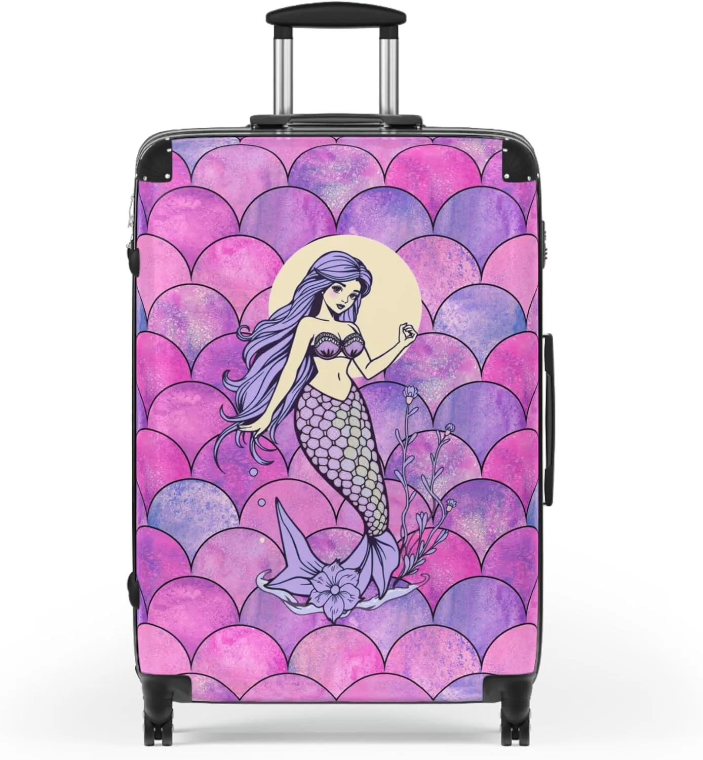 Mermaid Dream Suitcase  Enchanted Fantasy Luggage with Mermaid Illustration & Smooth Spinner Wheels