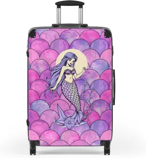 Mermaid Dream Suitcase  Enchanted Fantasy Luggage with Mermaid Illustration & Smooth Spinner Wheels