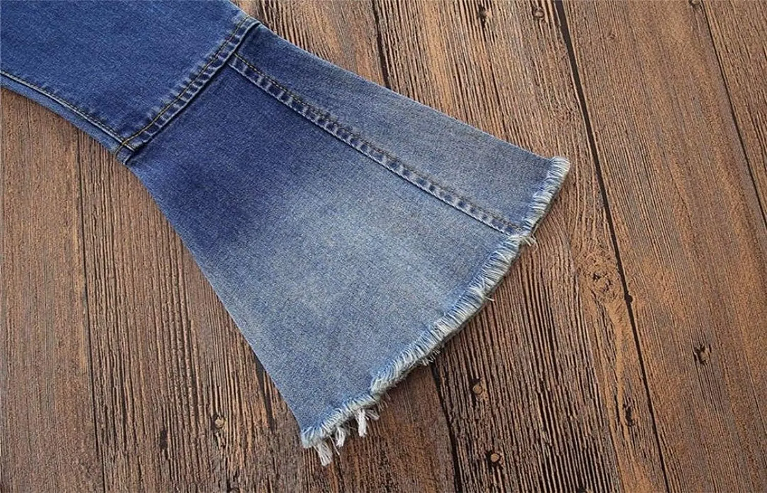 MODNTOGA Baby Girls Denim Bell Bottom Jeans Vintage Toddler Kid Flare Pants Jeans Western Little Cowgirl Outfit Hippie Pants