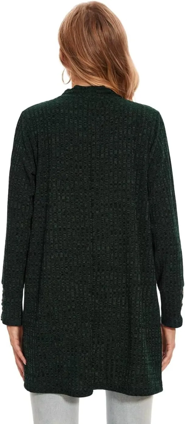 MONNURO Plus Size Open Front Cardigan Sweaters for Women Lightweight Long Sleeve Fall Coat with Pockets
