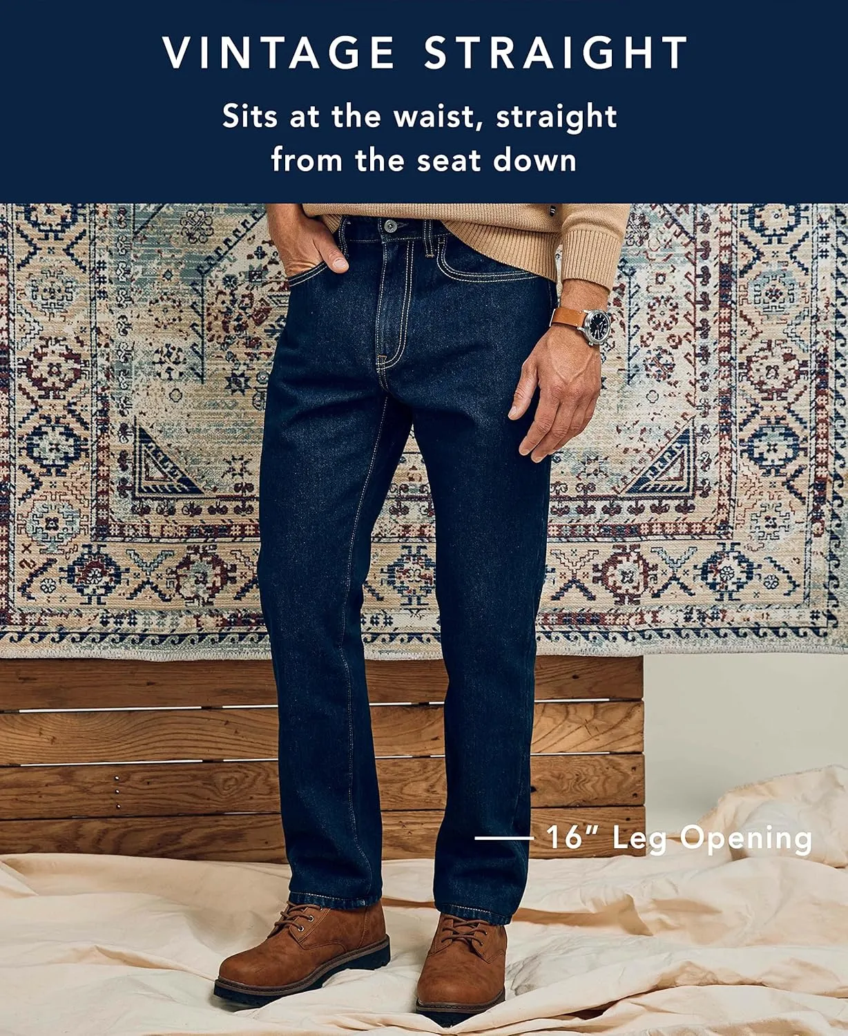 Nautica Men's Vintage Straight Denim Jeans