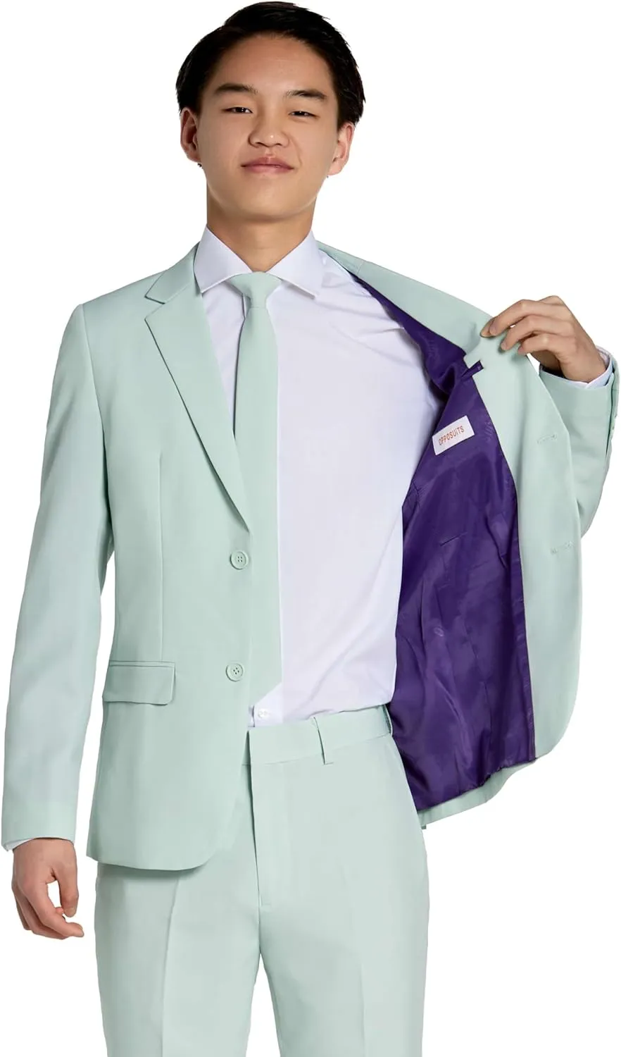 Opposuits Teen Boys Solid Color Party Suit - Prom and Wedding Party Outfit - Including Blazer, Pants and Tie