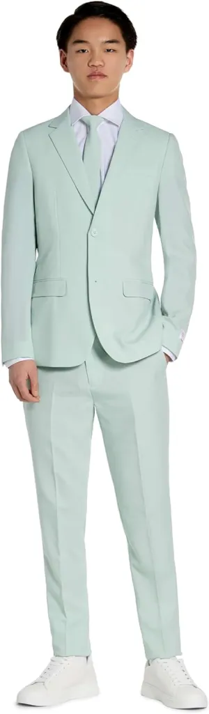 Opposuits Teen Boys Solid Color Party Suit - Prom and Wedding Party Outfit - Including Blazer, Pants and Tie