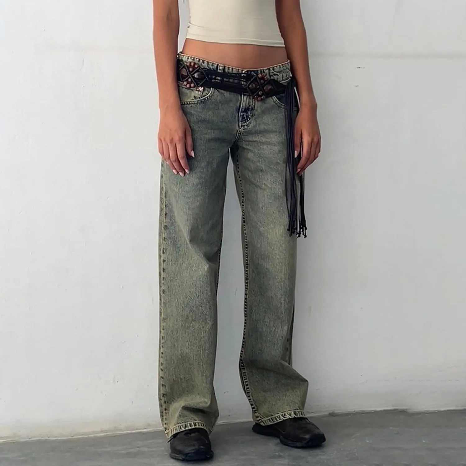 Oprah's Favorite Jeans Pants High Waisted Cropped Denim Pants Tummy Control Sailor Wide Leg Trouser Chiccurva Jeans