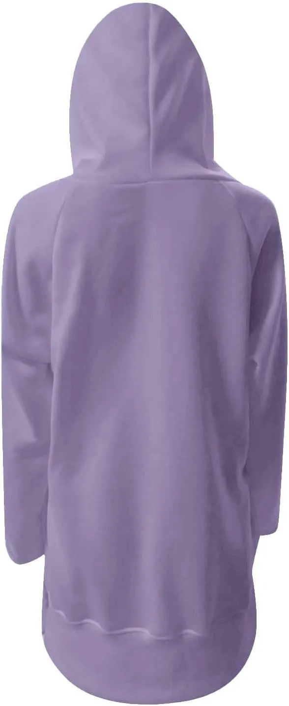 Oversized Hoodie Dress for Womens Hoodies Plus Size Casual Crewneck Long Sleeve Split Hem Pullover with Pockets
