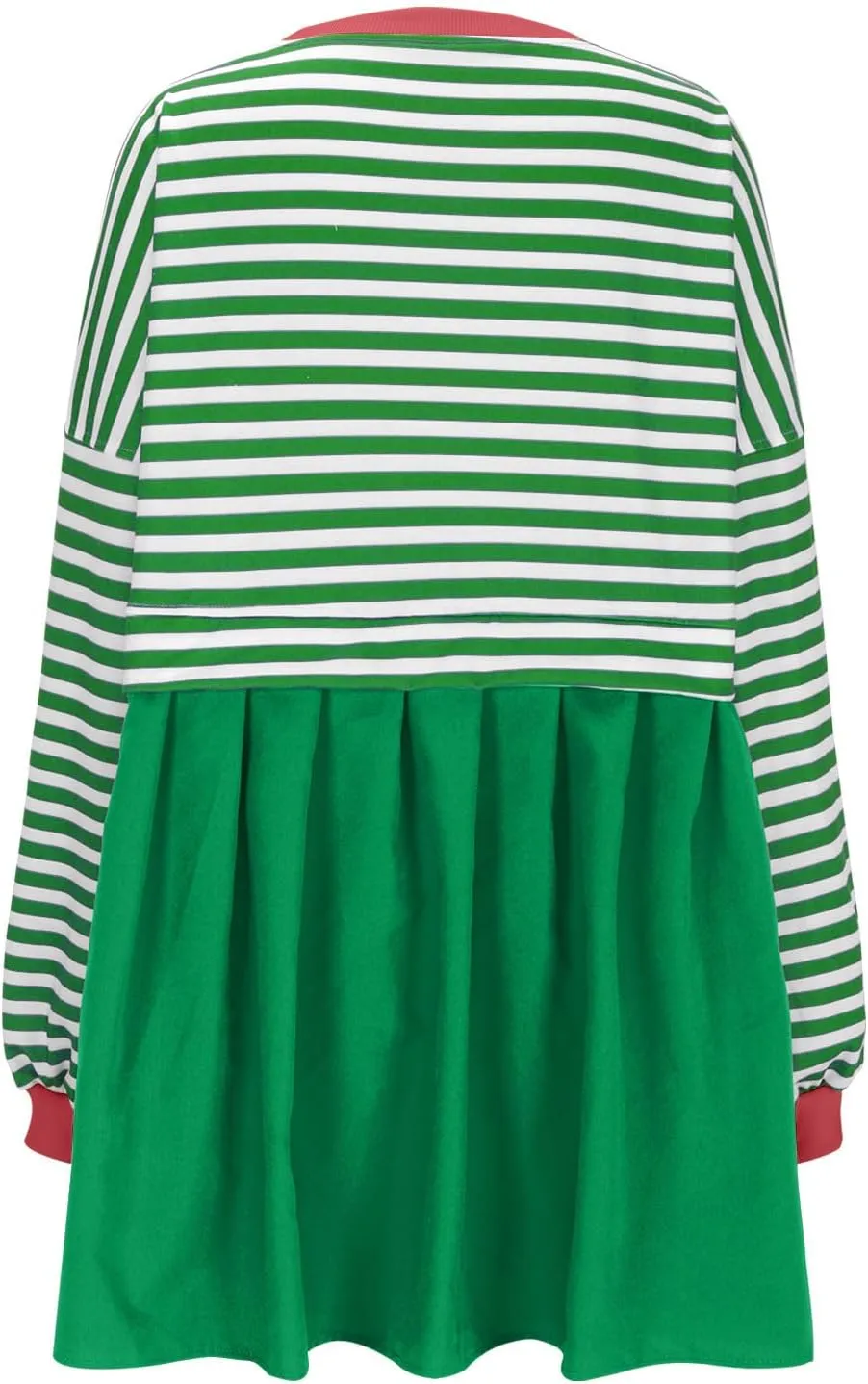 Oversized Sweatshirt Dress Womens Fall Fashion 2024 Long Sleeve Crewneck Patchwork Pullover Tops Pleated Mini Dress