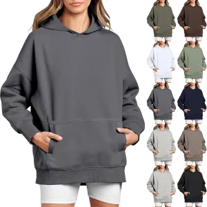 Oversized Sweatshirt for Women Y2k Hoodie Hooded Pullover Tops Fall Clothes with Pocket Sweaters Casual Outfits Fall