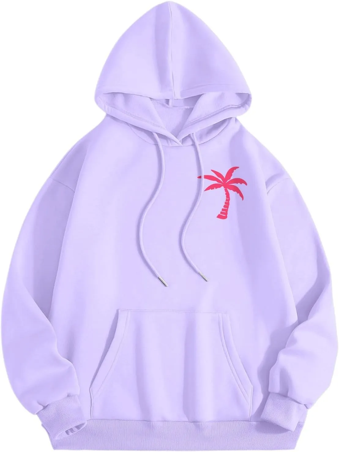 Pink Graphic Hoodie for Women Cute Preppy Sweatshirt Long Sleeve Pink Puff Graphic Pullover for Teen Girls