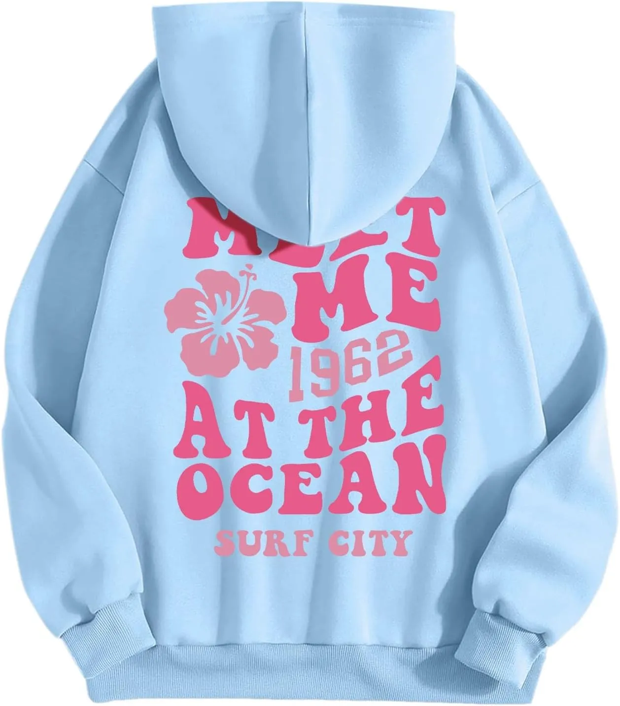 Pink Pom Puff Oversized Hoodie for Teen Girls Long Sleeve Y2K Graphic Hoodies with Pockets 2024 Fall Preppy Sweatshirt