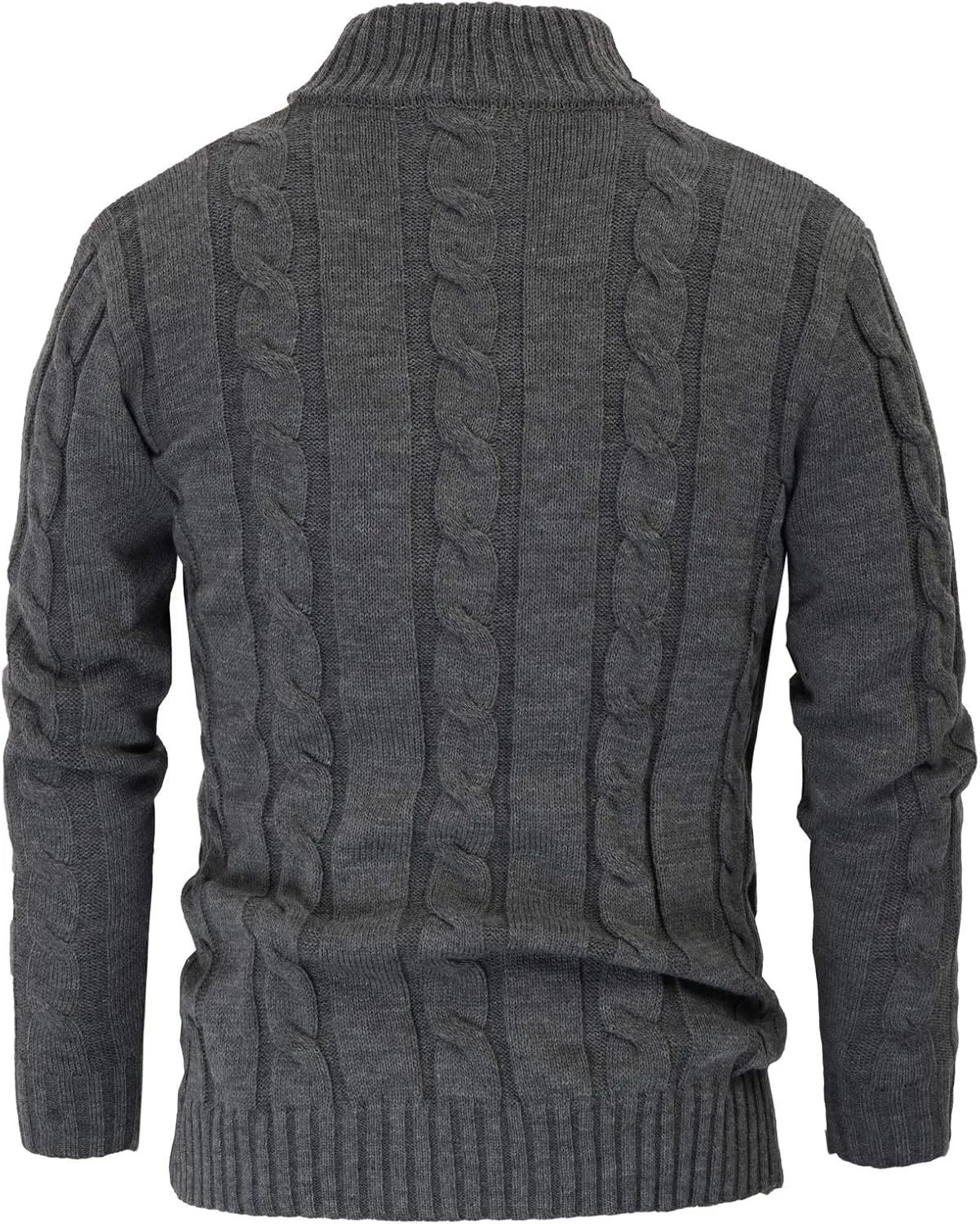 PJ PAUL JONES Men's Cardigan Sweaters Stand Collar Cable Knit Button Sweater
