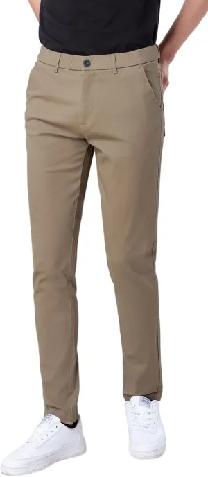 Plaid&Plain Men's Skinny Stretchy Khaki Pants Colored Pants Slim Fit Slacks Tapered Trousers