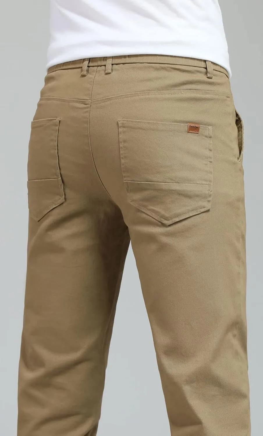 Plaid&Plain Men's Skinny Stretchy Khaki Pants Colored Pants Slim Fit Slacks Tapered Trousers