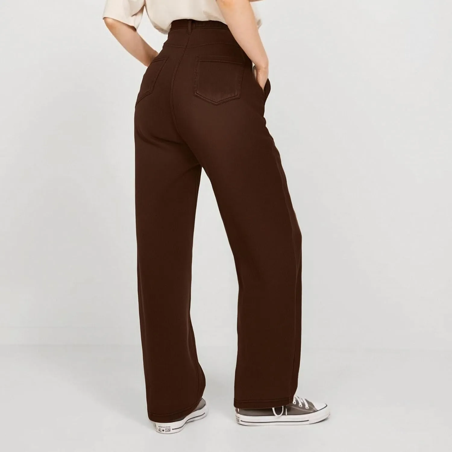 Plus Size Jeans Wide Leg Summer,Womens Cropped Jeans Stretchy Trousers Petite Baggy Cargo High Waisted Trendy