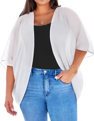 Plus Size Kimonos for Women Swimsuit Cover Ups Casual Loose Cardigan Summer Tops Swimwear