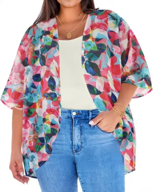 Plus Size Kimonos for Women Swimsuit Cover Ups Casual Loose Cardigan Summer Tops Swimwear