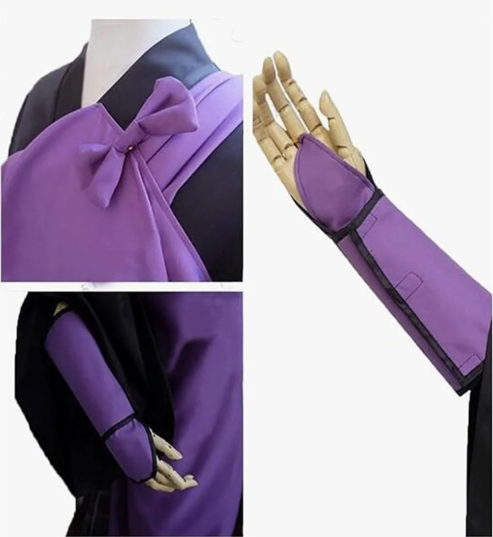 Poetic Walk Anime Mens Costume Cosplay Miroku Uniform Suit Bath Rope Cloak Taoist Kimono Halloween