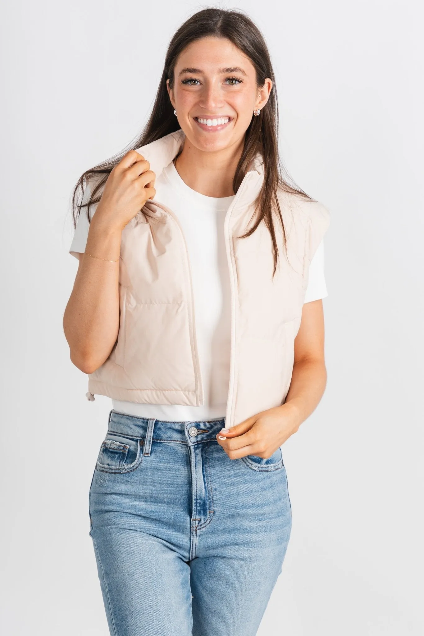 Puffer vest cream