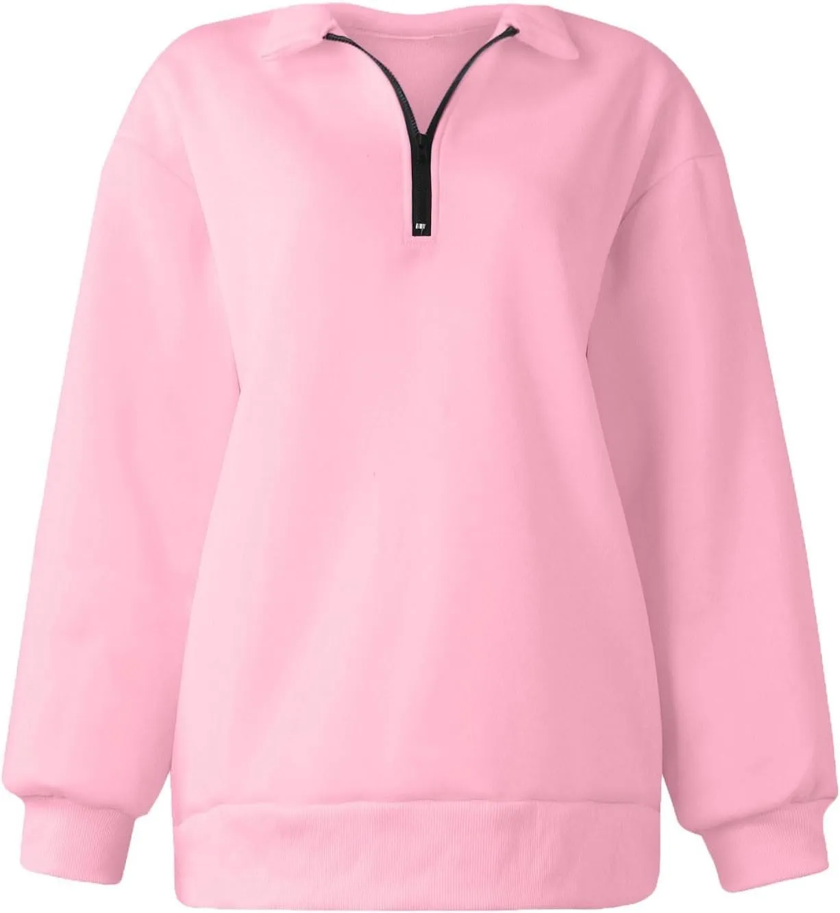 Quarter Zip Pullover Women Fleece Lightweight Oversized Sweatshirt Preppy Cute Sweatshirts Hoodies with Zipper