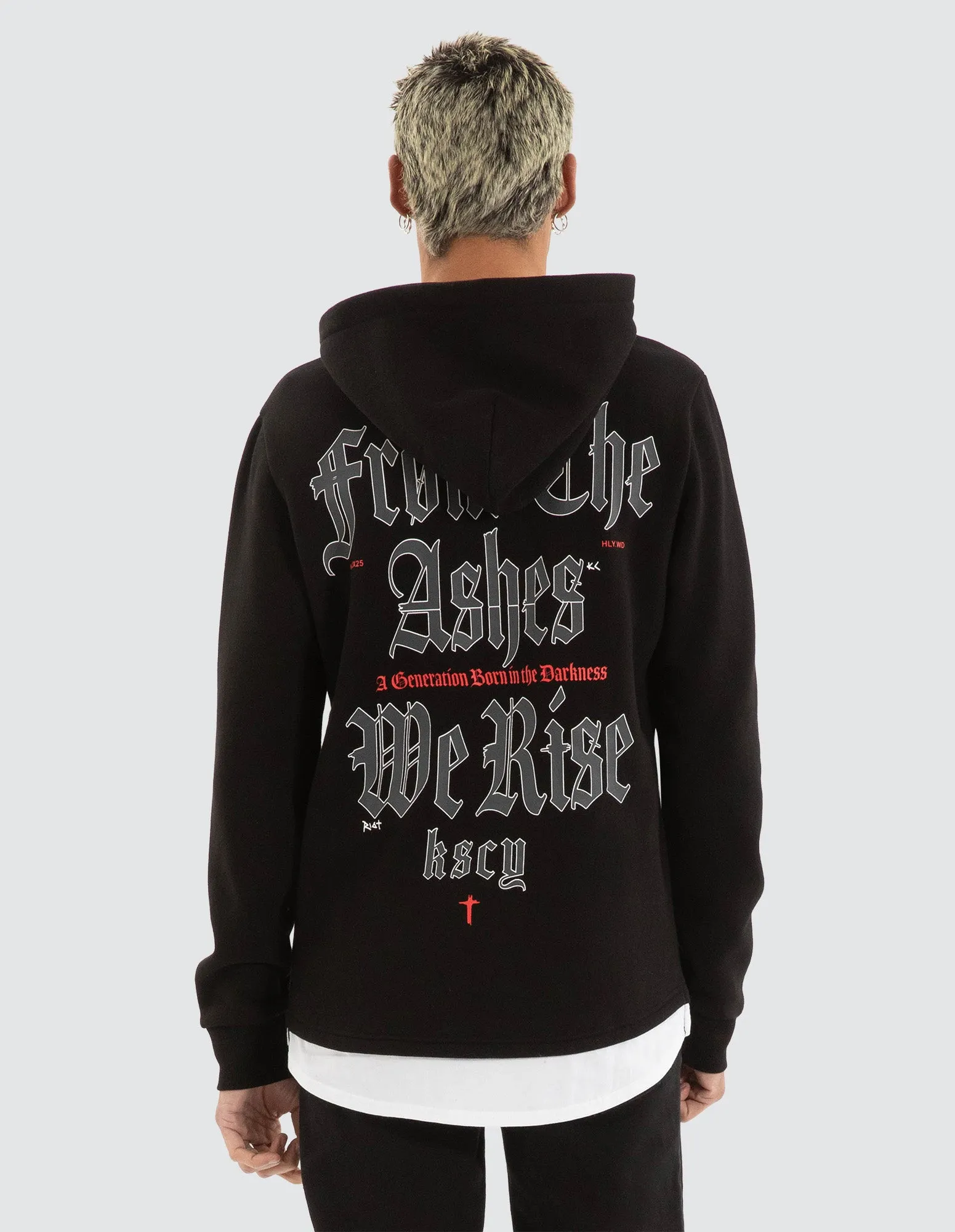 Realm Layered Hoodie Jet Black