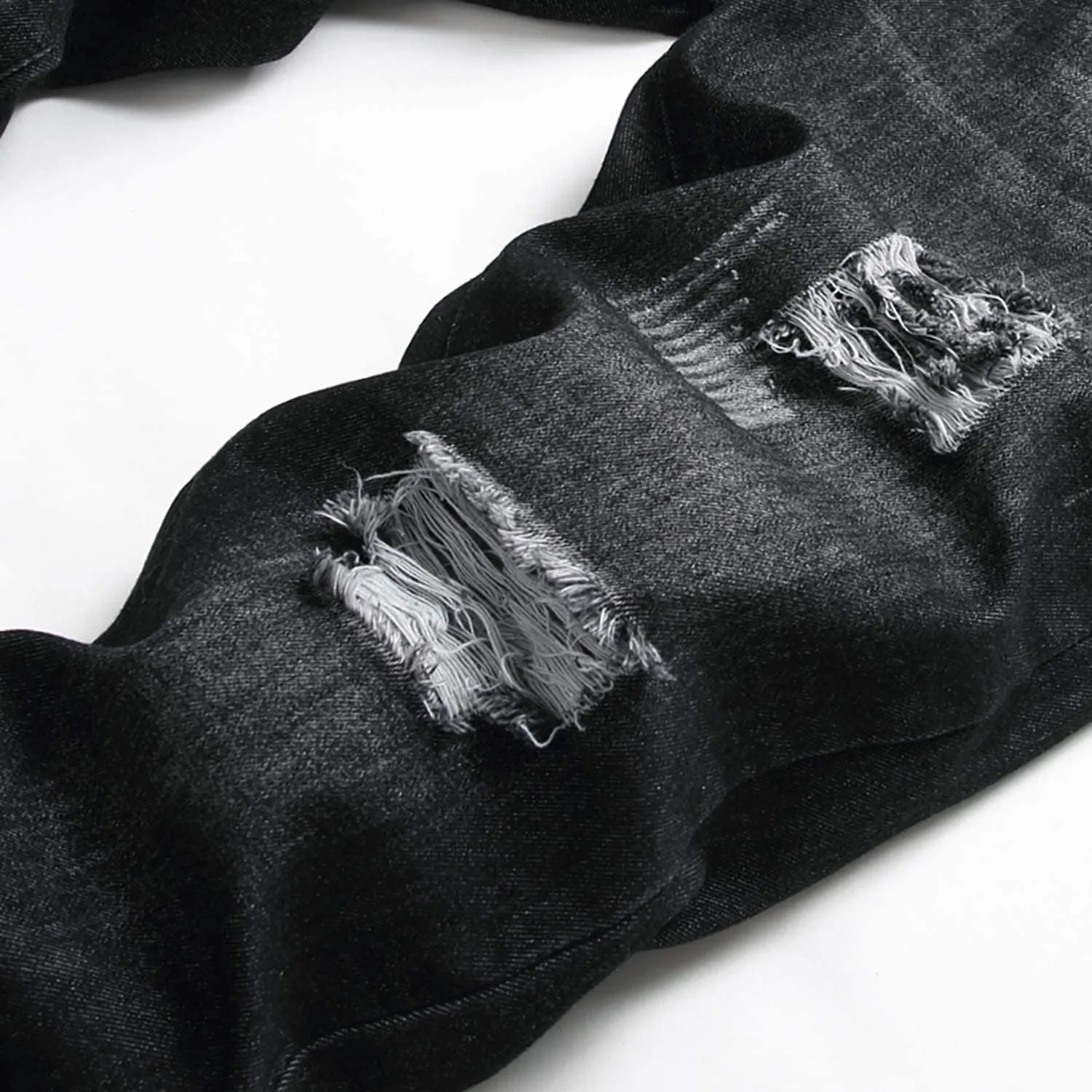 Ripped Jeans for Men Slim Denim Regular Fit Tapered Leg Distressed Destroyed Pants Mens Jeans with Hole