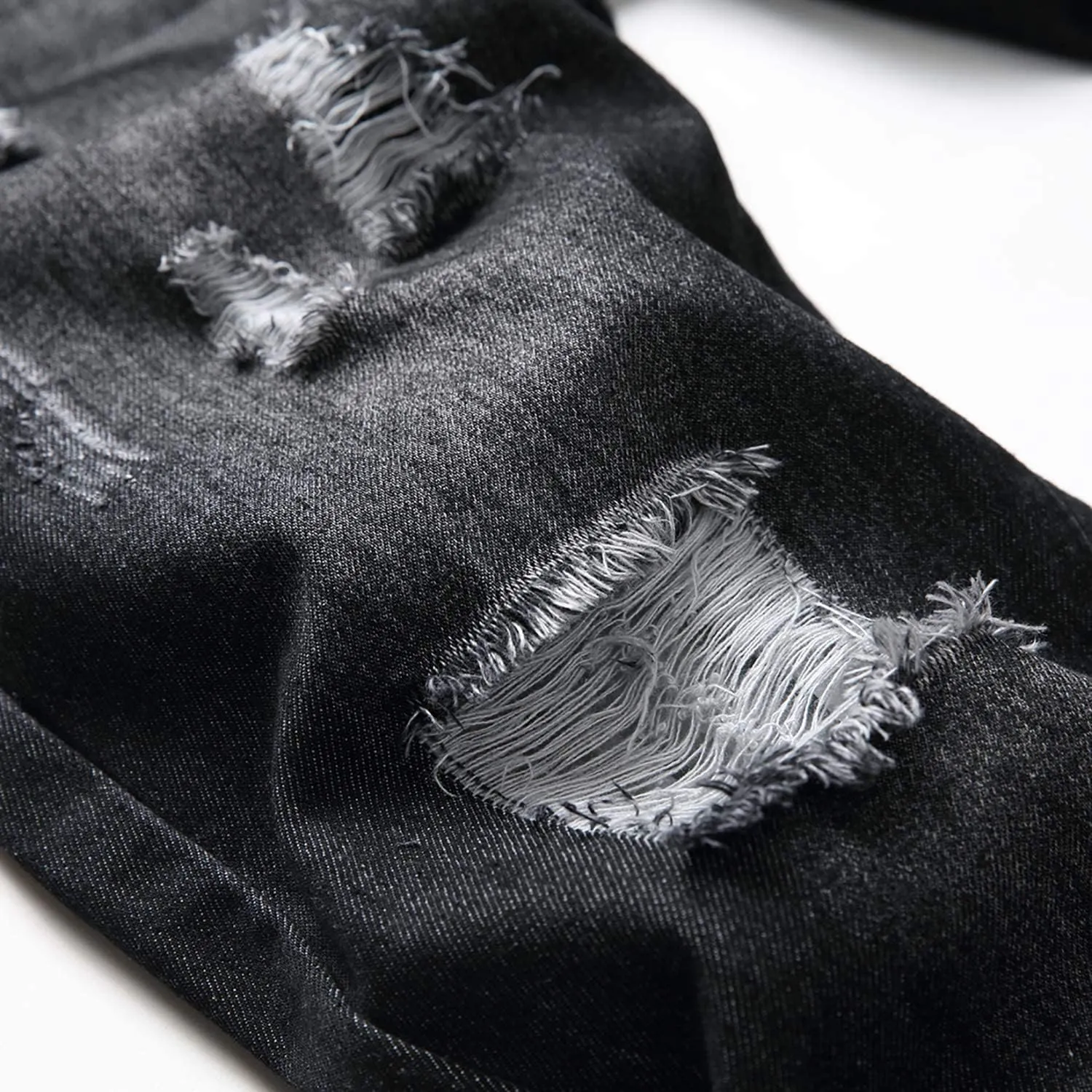 Ripped Jeans for Men Slim Denim Regular Fit Tapered Leg Distressed Destroyed Pants Mens Jeans with Hole
